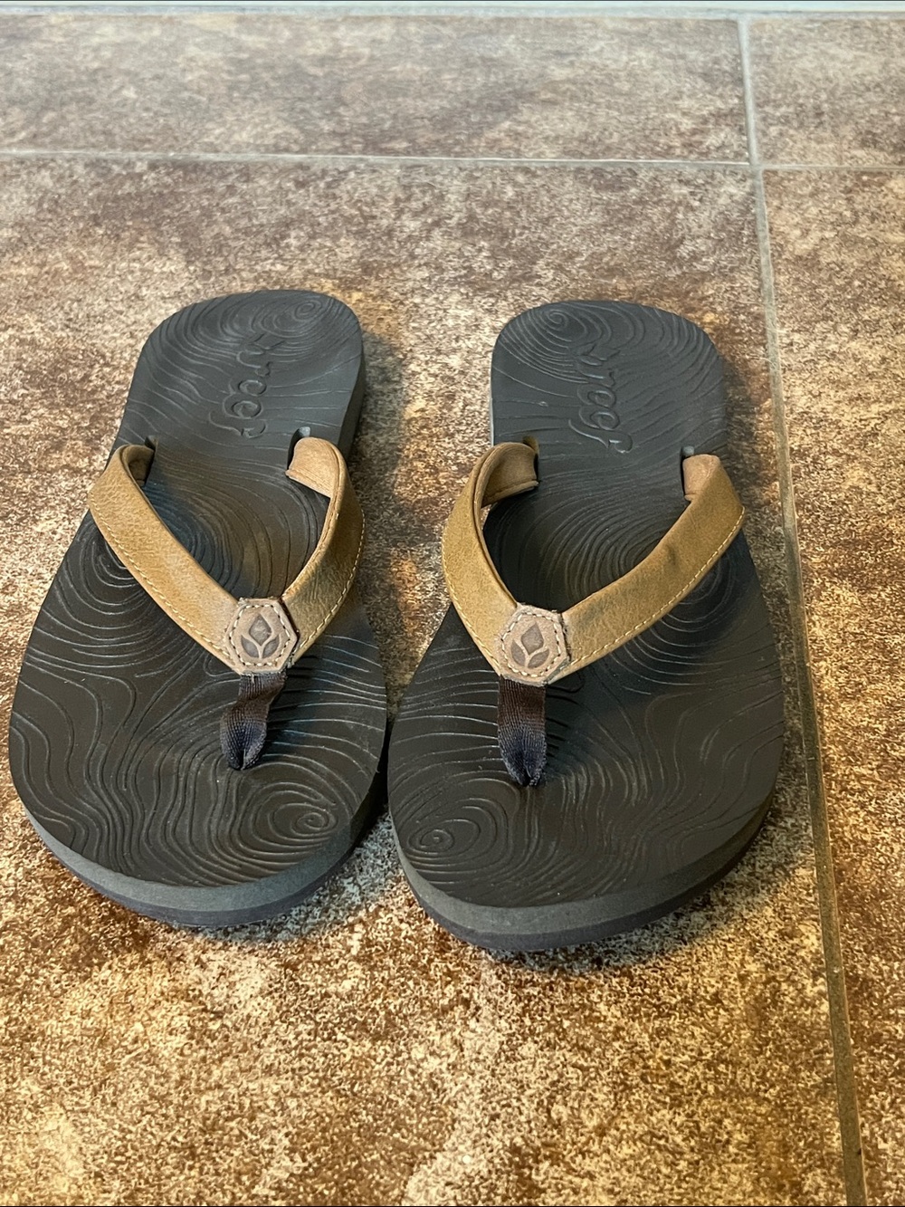 Reef Brown and Black Women’s Flip Flops